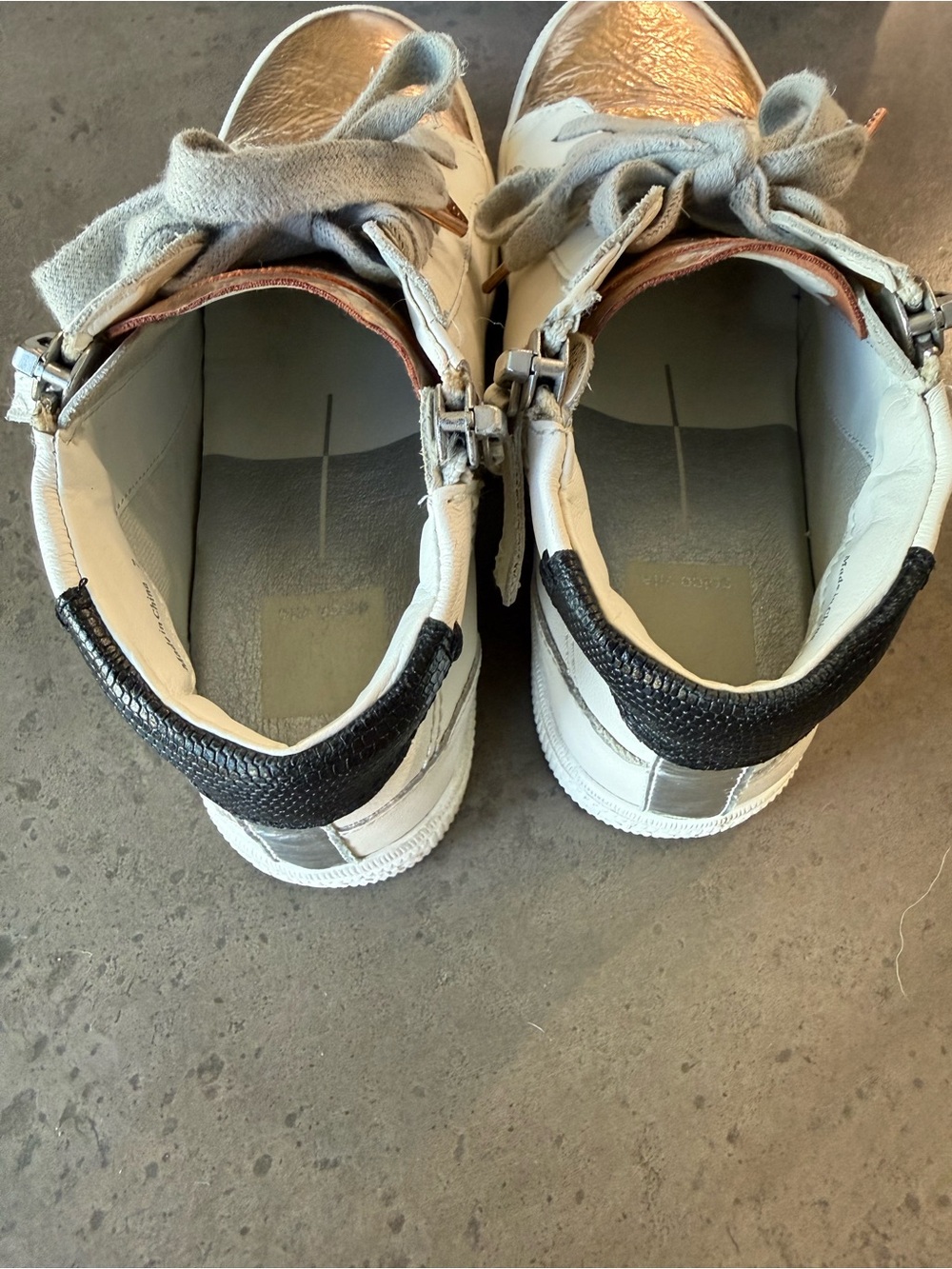 Dolce Vita Cream High-Top Sneakers with Gold Toe - Picture 6 of 8